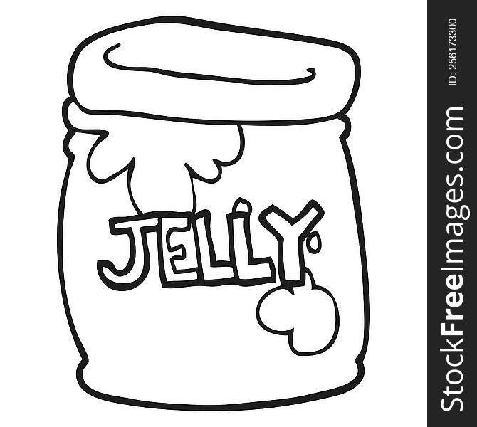 black and white cartoon jar of jelly