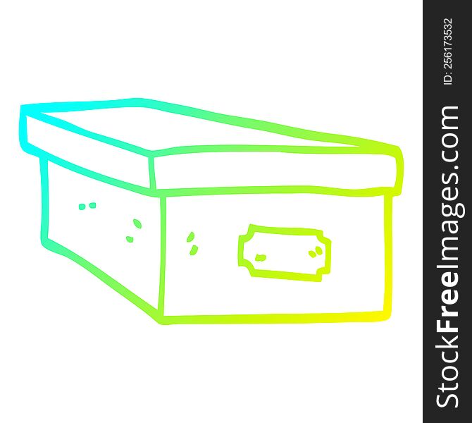Cold Gradient Line Drawing Cartoon Office Filing Box