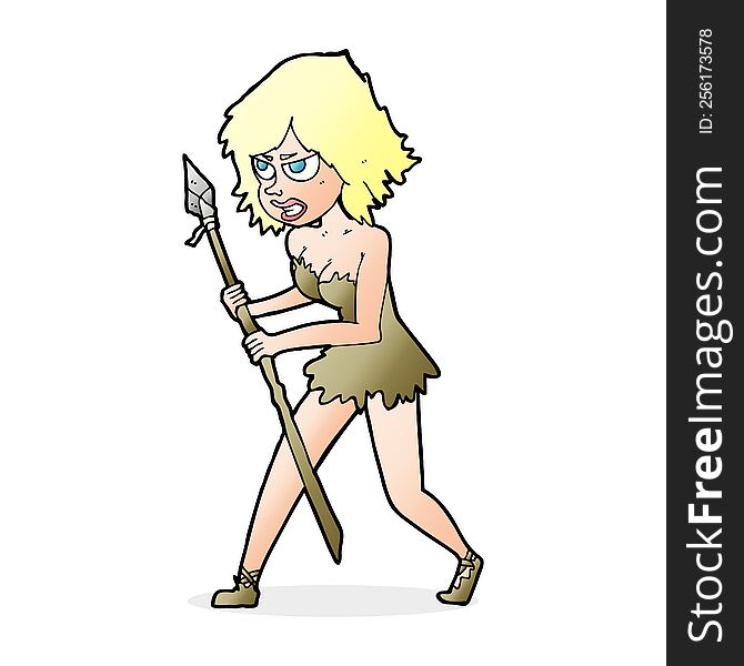 cartoon cave girl