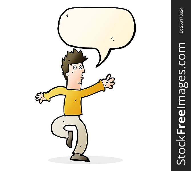 Cartoon Urgent Man With Speech Bubble