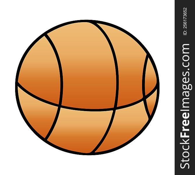Gradient Shaded Cartoon Basket Ball