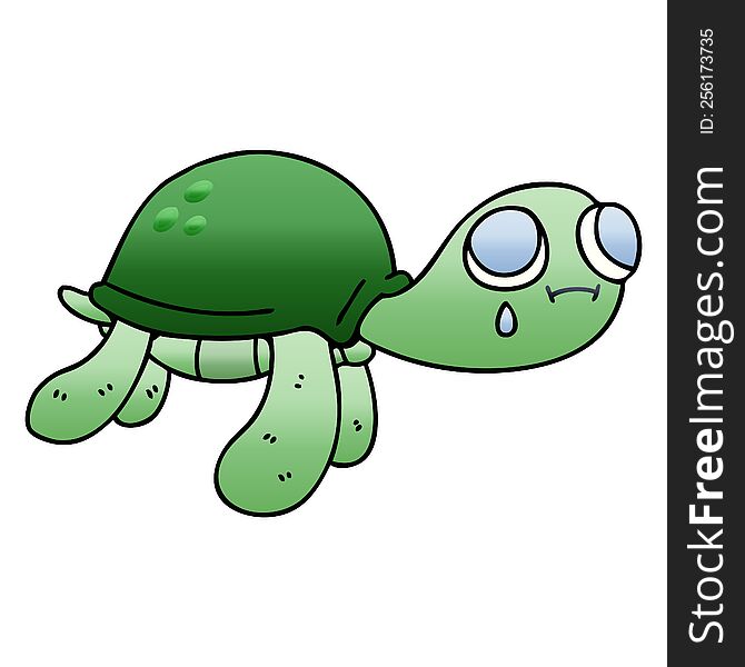 quirky gradient shaded cartoon turtle