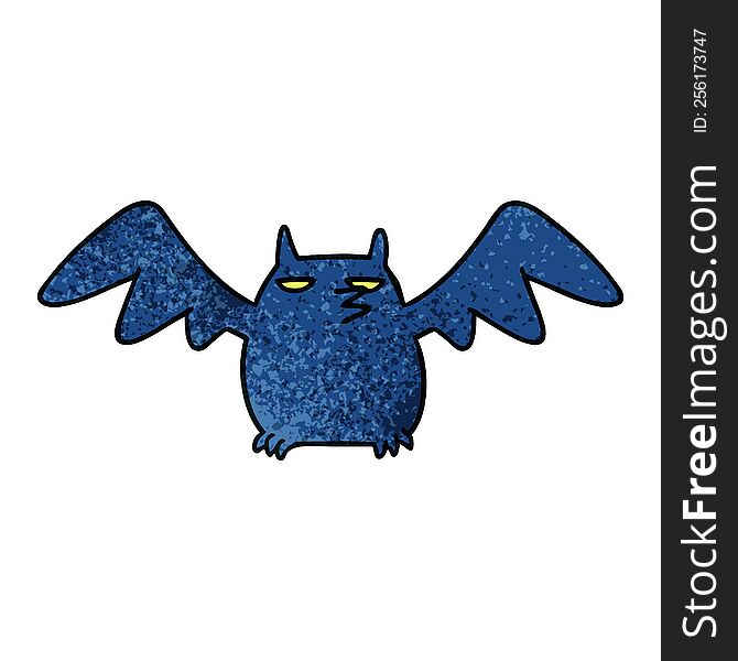 Textured Cartoon Doodle Of A Night Bat
