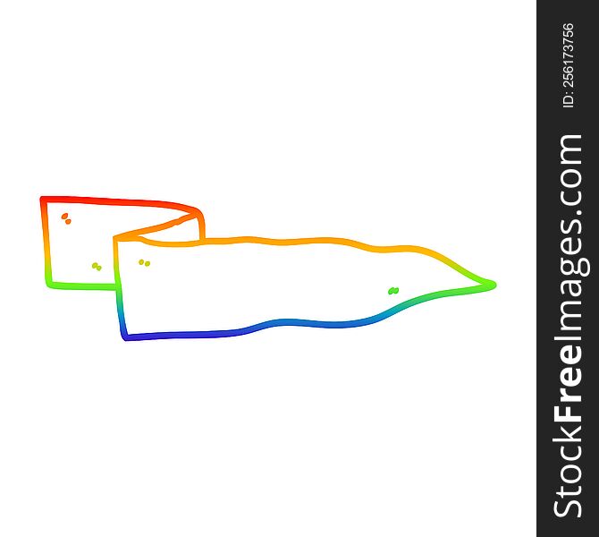 rainbow gradient line drawing of a cartoon waving banner