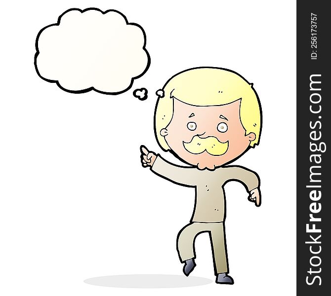 Cartoon Dancing Dad With Thought Bubble