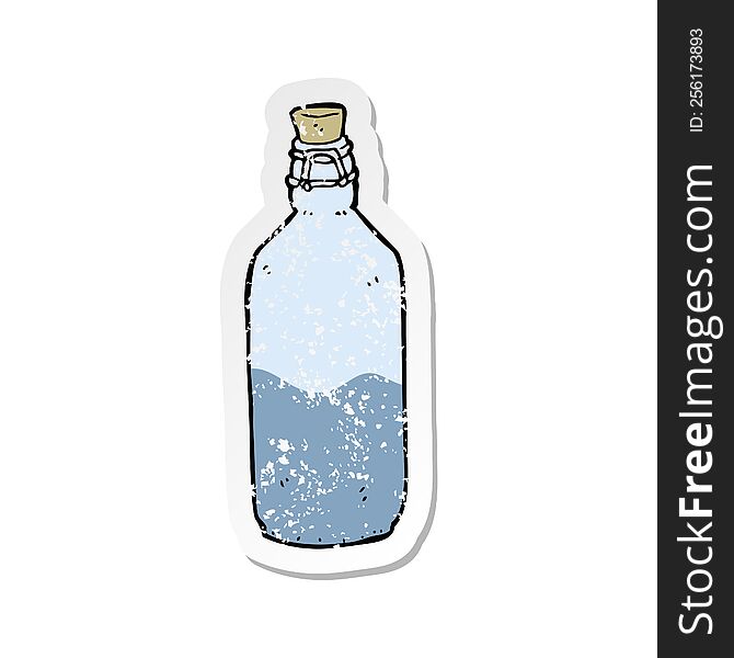 Retro Distressed Sticker Of A Cartoon Water Bottle