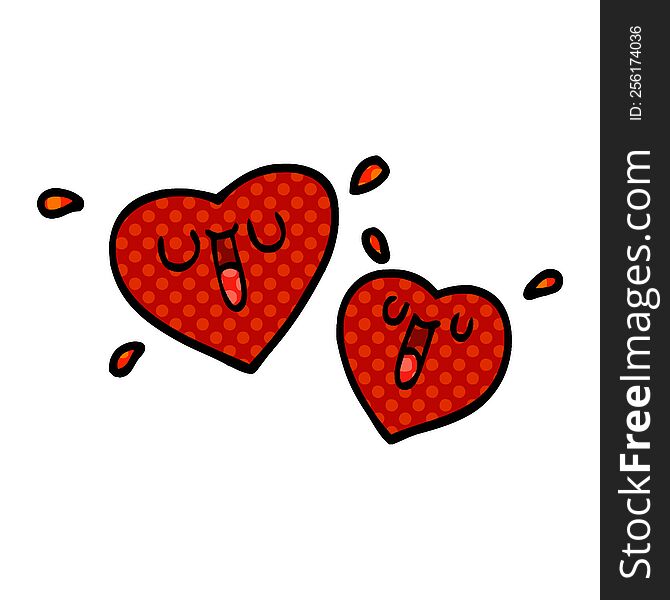 happy cartoon doodle hearts