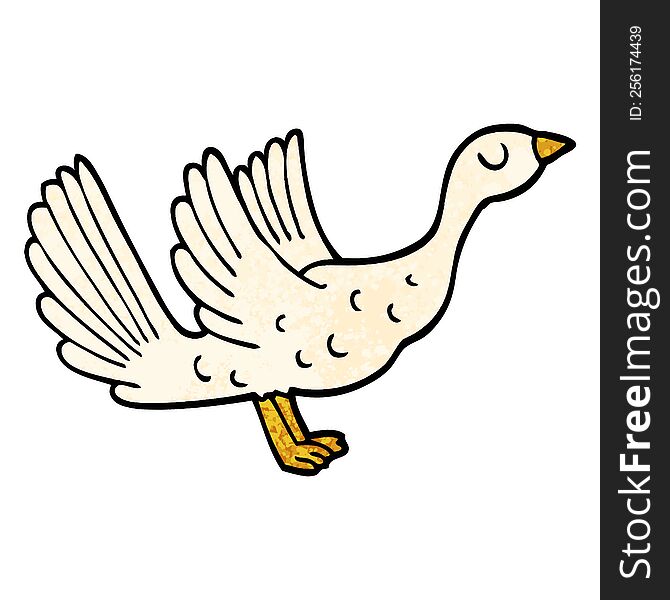 grunge textured illustration cartoon goose