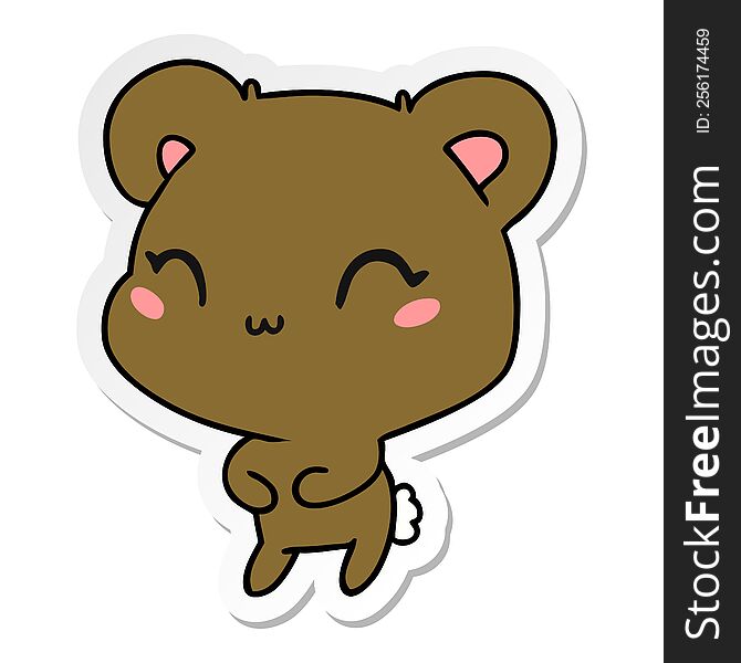 Sticker Cartoon Kawaii Cute Teddy Bear