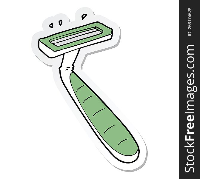 sticker of a cartoon disposable razor
