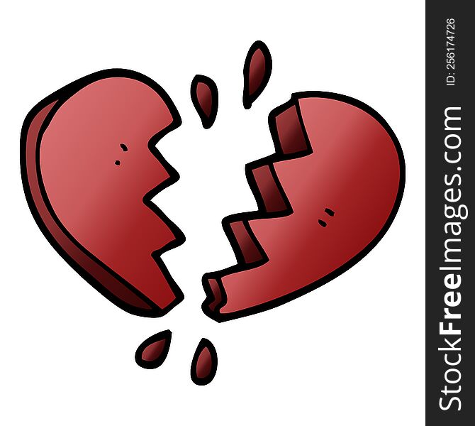 cartoon doodle broken heart