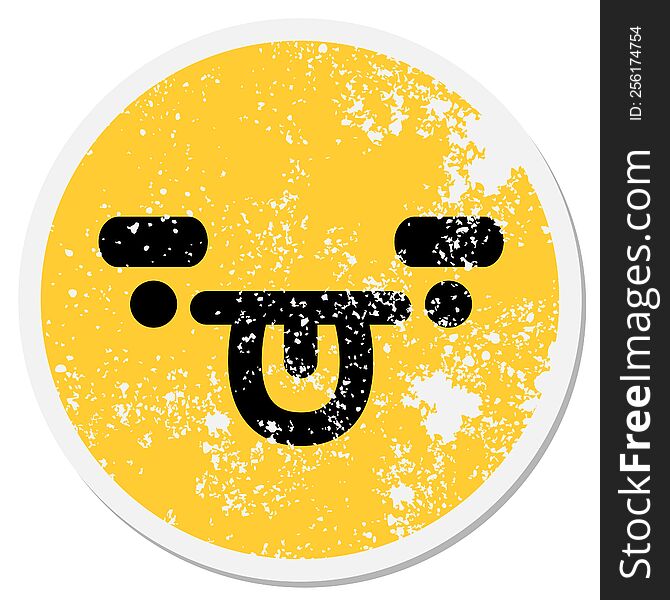 Simple Funny Face Circular Sticker