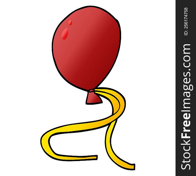 cartoon doodle red balloon