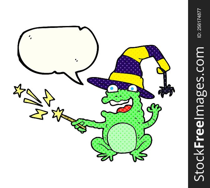 Comic Book Speech Bubble Cartoon Toad Casting Spell