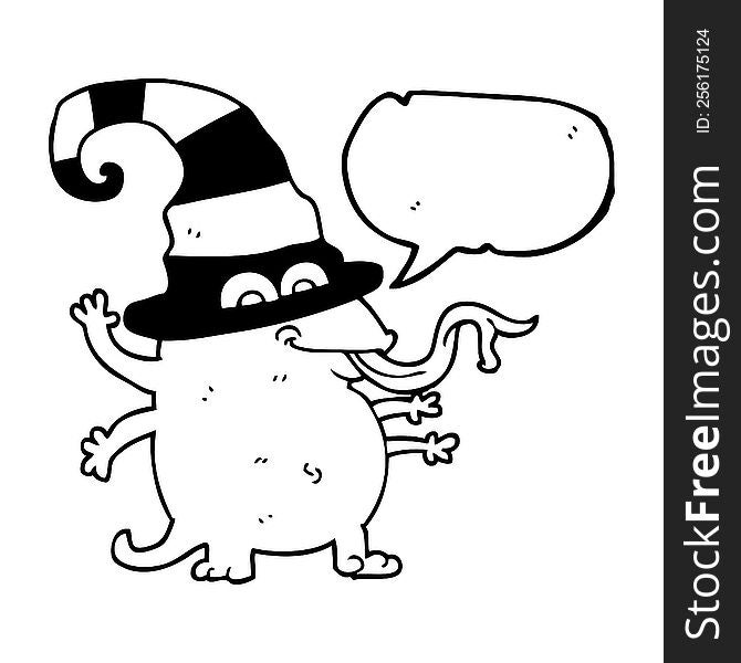 Speech Bubble Cartoon Halloween Alien
