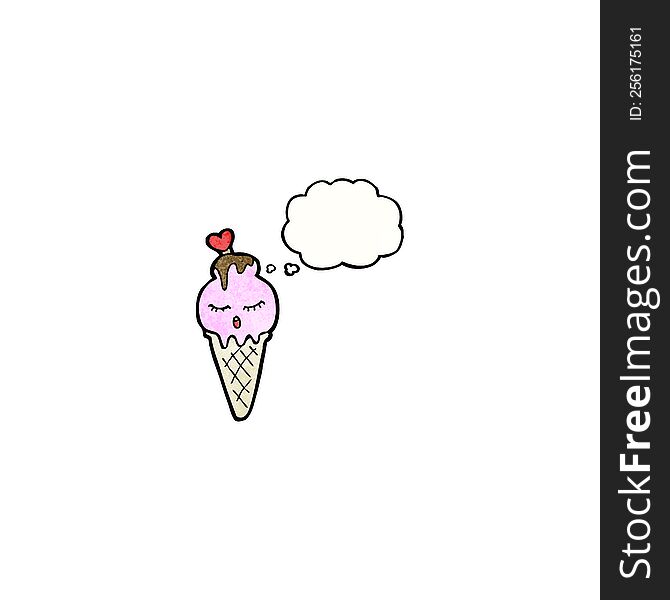 Ice Cream Cone Cartoon Character