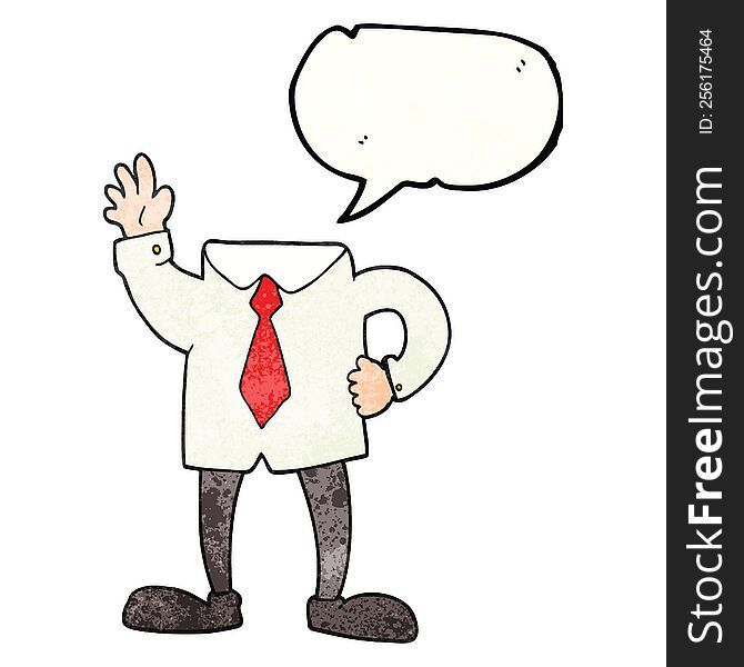 Speech Bubble Textured Cartoon Headless Businessman