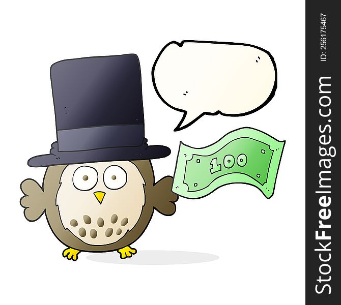 Speech Bubble Cartoon Rich Owl