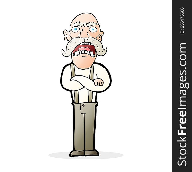 cartoon shocked old man