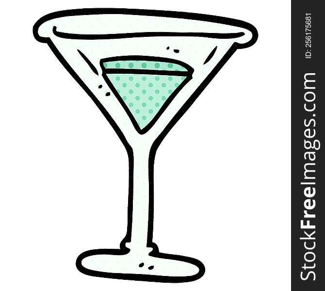 cartoon doodle martini