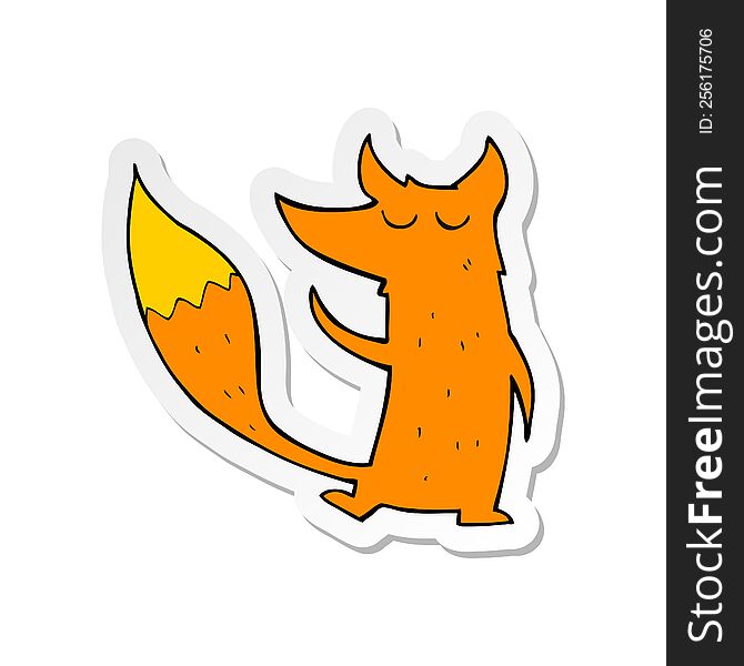 Sticker Of A Cartoon Fox