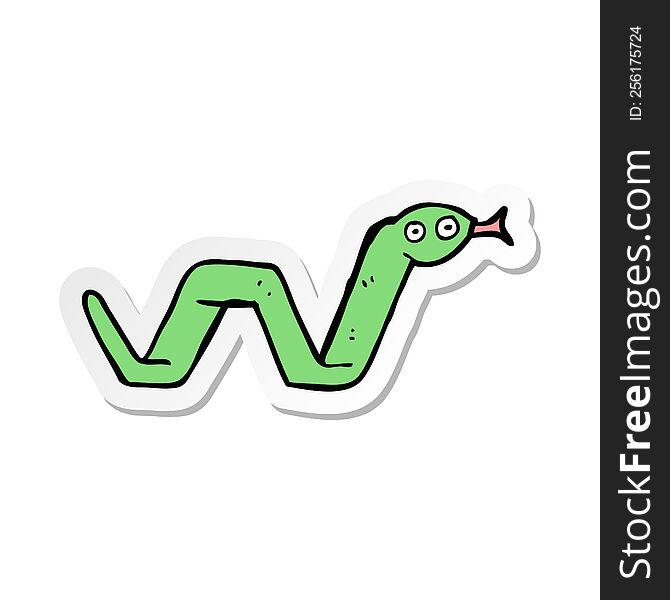 sticker of a funny cartoon snake