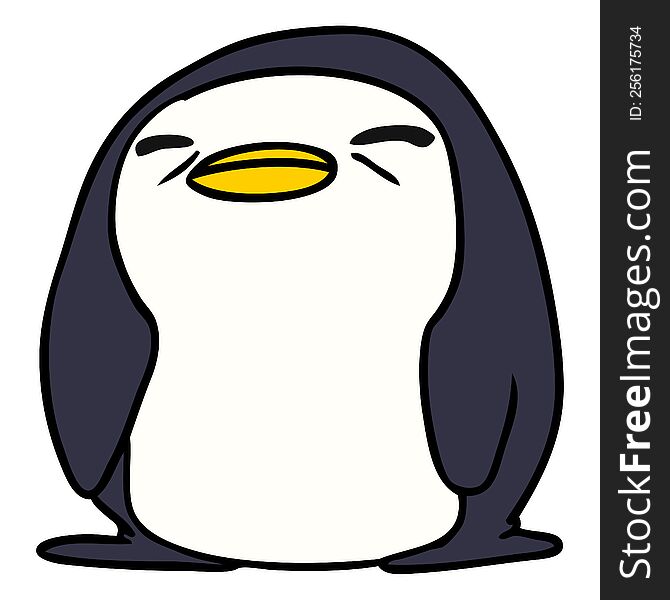cartoon illustration kawaii of a cute penguin. cartoon illustration kawaii of a cute penguin