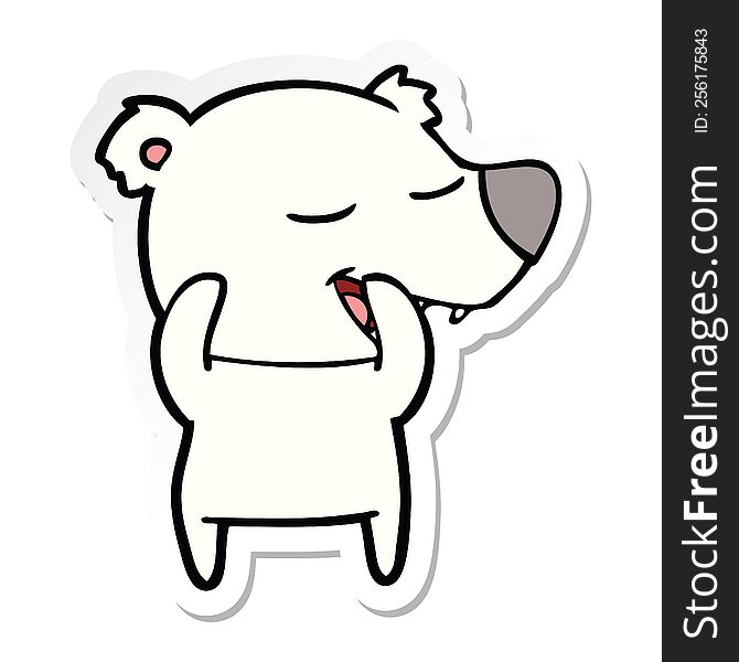 Sticker Of A Cartoon Polar Bear