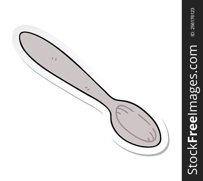 Sticker Of A Quirky Hand Drawn Cartoon Spoon