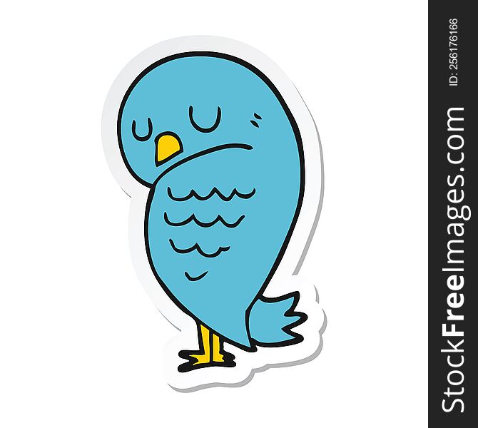 Sticker Of A Cartoon Bird