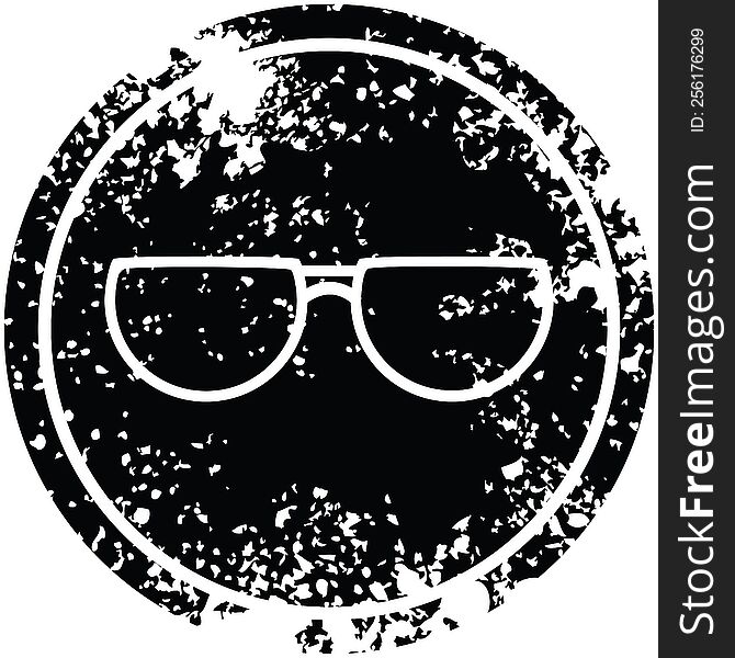 Spectacles Circular Distressed Symbol