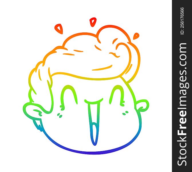 rainbow gradient line drawing of a cartoon male face surprised