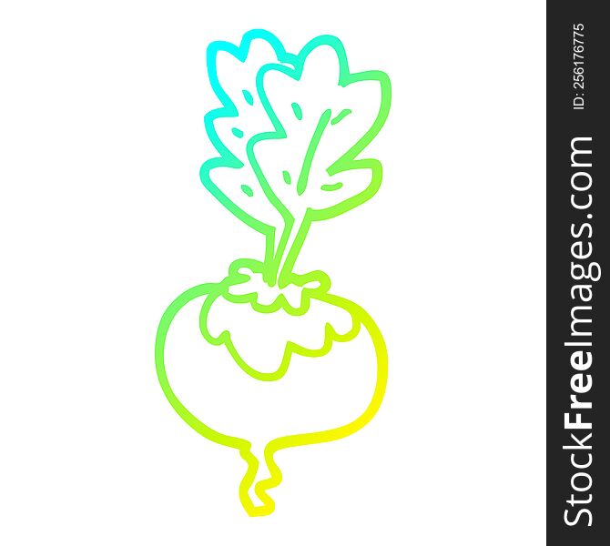 cold gradient line drawing of a cartoon beetroot
