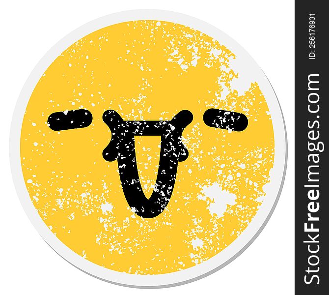 very happy face circular sticker