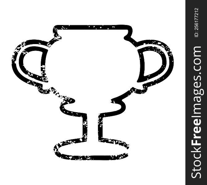 trophy cup distressed icon symbol