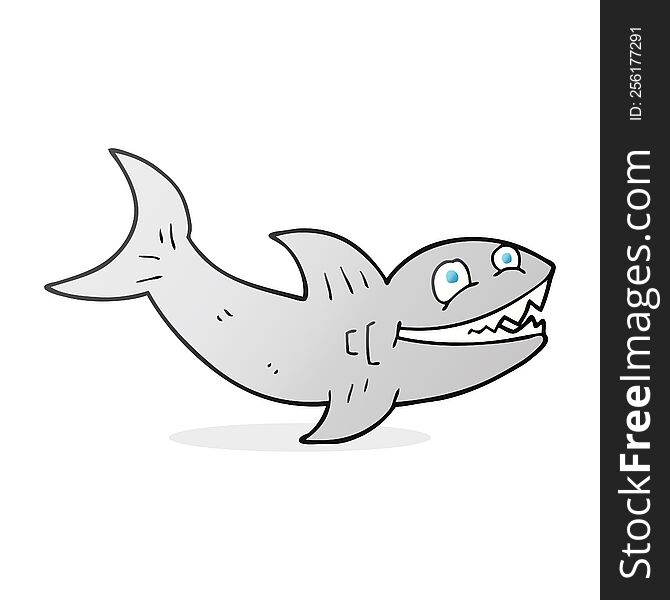 freehand drawn cartoon shark