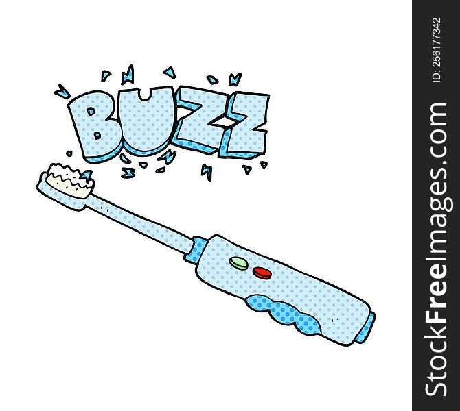 freehand drawn cartoon buzzing electric toothbrush