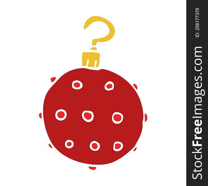 cartoon doodle red bauble