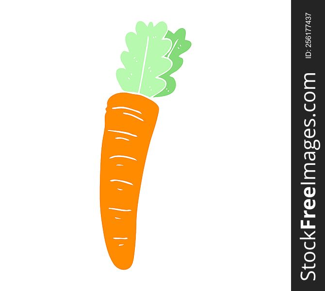 Flat Color Illustration Of A Cartoon Carrot