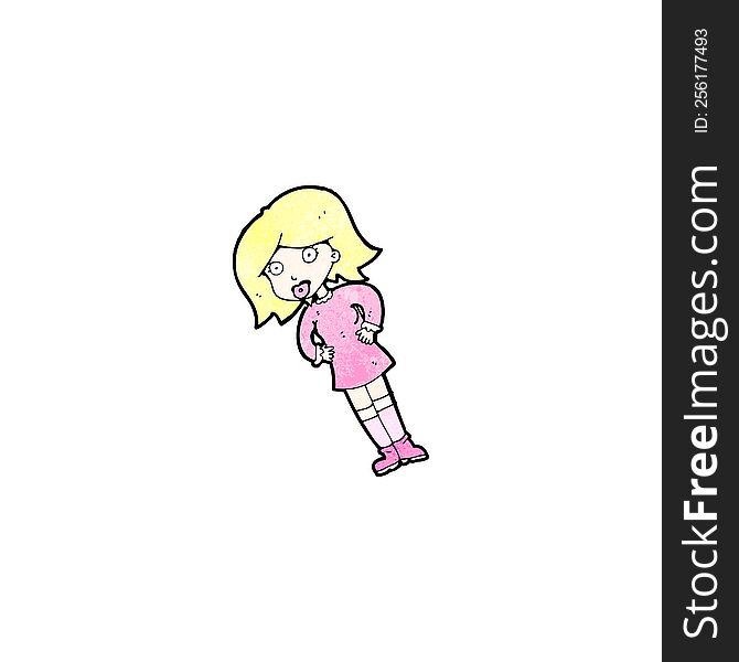 Cartoon Blond Woman With Hands On Hips