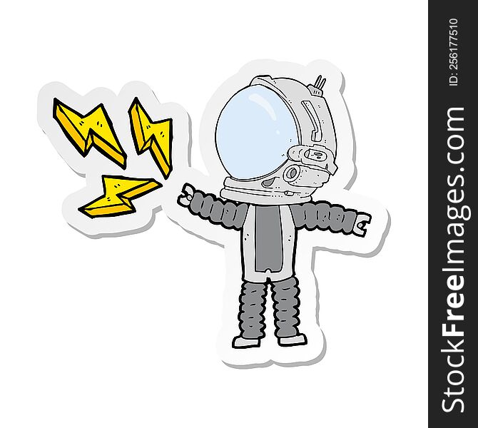 sticker of a cartoon space man