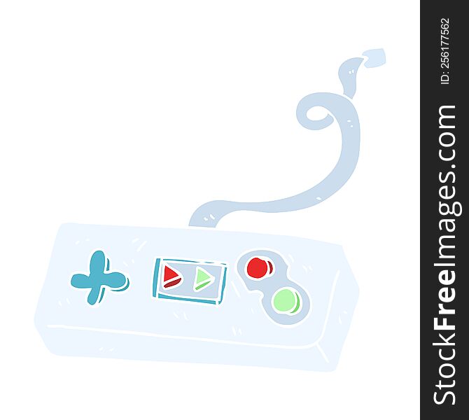 Flat Color Illustration Of A Cartoon Game Controller