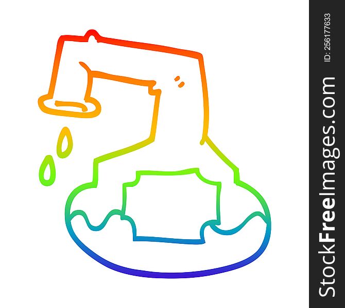 Rainbow Gradient Line Drawing Cartoon Science Tube