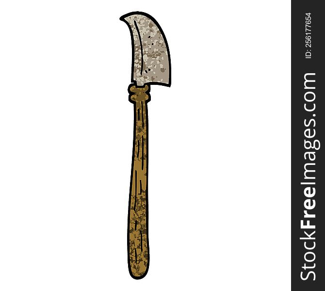 Grunge Textured Illustration Cartoon Dagger