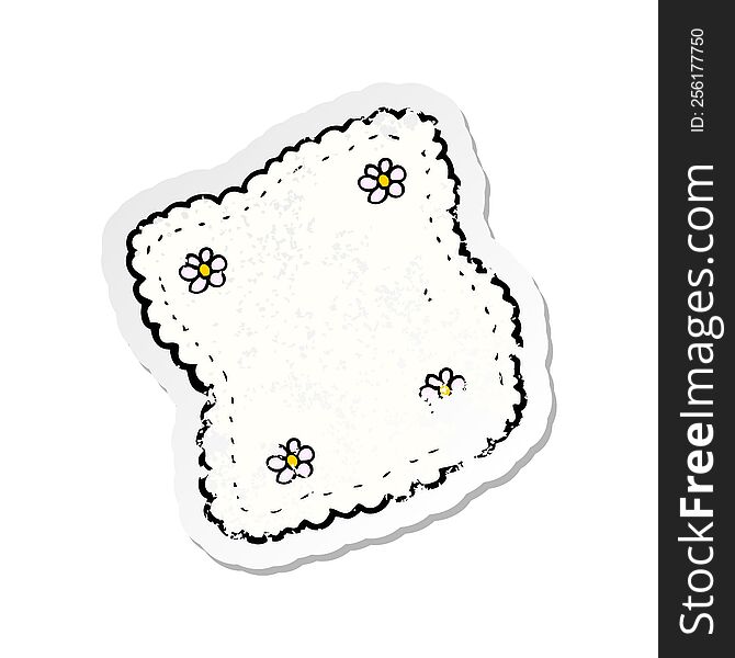 Retro Distressed Sticker Of A Cartoon Handkerchief