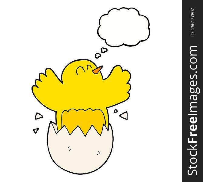 freehand drawn thought bubble cartoon hatching egg