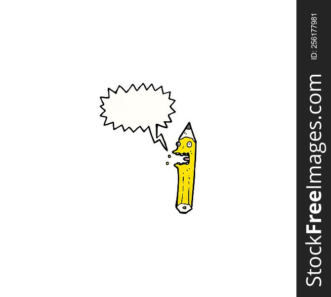 Shrieking Pencil Cartoon Character