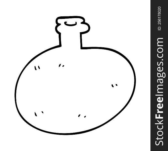 line drawing cartoon of a glass bottle