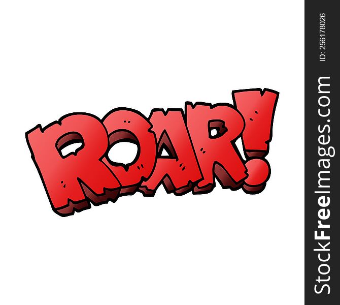 Cartoon Doodle Roar Sign