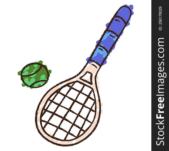 Tennis Racket Chalk Drawing